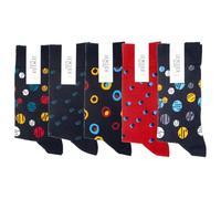Jemsox Luxury 5-Pairs Organic Cotton Mens Spotted Socks 7-11 | Spots & Circles Designs, Colourful Patterned Multipack | Eco-Friendly, Comfortable Socks, Breathable