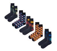 Jemsox Luxury Men’s Premium Organic Cotton Socks (5 Pairs), Gentle Grip Men’s Socks 6-9, Breathable, Long-Lasting Comfort (Contrast Collective)
