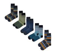 Jemsox Luxury Men’s Premium Organic Cotton Socks (5 Pairs), Gentle Grip Men’s Socks 6-9, Breathable, Long-Lasting Comfort (Stylish Streaks)