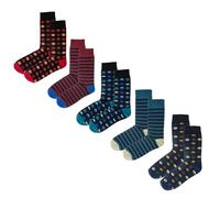 Jemsox Luxury Men’s Premium Organic Cotton Socks (5 Pairs), Gentle Grip Men’s Socks 6-9, Breathable, Long-Lasting Comfort (Heritage Quintet)