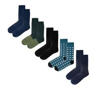 Jemsox Luxury Men’s Premium Organic Cotton Socks (5 Pairs), Gentle Grip Men’s Socks 6-9, Breathable, Long-Lasting Comfort (Modern Mystery)