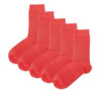 Jemsox Luxury Socks Multipack 3 Pairs / 5-Pairs Coral Red Plain Colour Men's Crew Socks Size 7-12 - 5