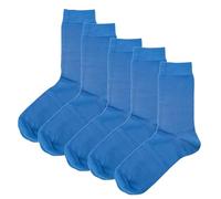 Jemsox Luxury Socks Multipack 3 Pairs / 5-Pairs Electric Cobalt Blue Plain Colour Men's Crew Socks Size 7-12 | Premium Cobalt Blue Pure Colourful Socks Multipack | Comfortable, Breathable (5)