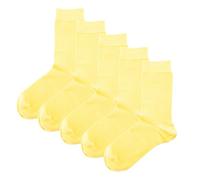 Jemsox Luxury Socks Multipack 3 Pairs / 5-Pairs Lemon Yellow Plain Colour Men's Crew Socks Size 7-12 | Premium Yellow Pure Colourful Socks Multipack | Eco-Friendly, Comfortable, Breathable (5)