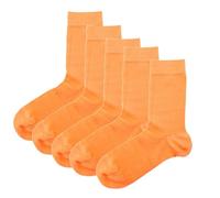 Jemsox Luxury Socks Multipack 3 Pairs / 5-Pairs Orange Plain Colour Men's Crew Socks Size 7-12 | Premium Orange Pure Colourful Socks Multipack | Eco-Friendly, Comfortable, Breathable (5)