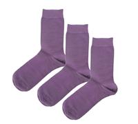 Jemsox Luxury Socks Multipack 3 Pairs / 5-Pairs Purple Plain Colour Men's Crew Socks Size 7-12 - 3