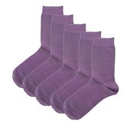 Jemsox Luxury Socks Multipack 3 Pairs / 5-Pairs Purple Plain Colour Men's Crew Socks Size 7-12 - 5