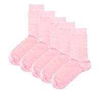 Jemsox Luxury Socks Multipack 3 Pairs / 5-Pairs Rose Pink Plain Colour Men's Crew Socks Size 7-12 | Premium Pink Pure Colourful Socks Multipack | Eco-Friendly, Comfortable, Breathable (5)