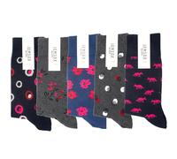 Jemsox Men’s 5-Pack Premium Socks Multipack - Crew Socks for Everyday, Dress & Athletic Use - Pink Multi Design