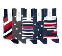 Jemsox Men’s 5-Pack Premium Socks Multipack - Crew Socks for Everyday, Dress & Athletic Use - Spots & Stripes