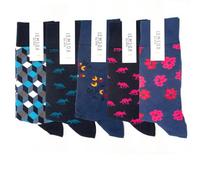 Jemsox Men's Fox Flower Dress Socks, Size 7-11, 5-Pack