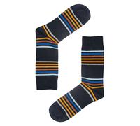 Jemsox Multi Stripe Mens Socks - Organic Cotton Comfort Top - Ochre - Large / Eur 43-46 / UK 9-12