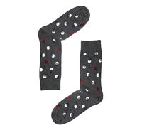 Jemsox Spot & Stripe Pattern Mens Socks - Organic Cotton - Grey - Large / Eur 43-46 / UK 9-11
