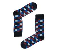 Jemsox Square Pattern Organic Cotton Mens Socks | Comfort Top & Soft Fit - Navy - Medium / Eur 39-43 / UK 6-9