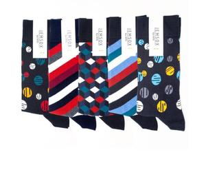 Jemsox The Visionary Collection - Luxury 5-Pairs Organic Cotton Men's Crew Socks Size 7-11 - Striped Multipack, Colourful Patterned Dress Socks, All Day Comfort