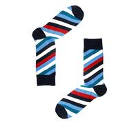 Jemsox Varsity Stripe Mens Organic Cotton Socks - Blue - One Size / Eur 41-46 / UK 7-11