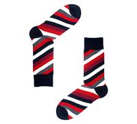Jemsox Varsity Stripe Mens Organic Cotton Socks - Red - One Size / Eur 41-46 / UK 7-11