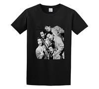 JemTo Soul Music Legends The Drifters Pattern Round Neck Tooling Sports Competition Tight T-Shirt Black L