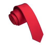 JEMYGINS 1.58Inches Red Tie Silk Skinny Ties for Men Slim Necktie, general, Red