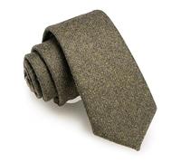 JEMYGINS Men's Slim Wool Tie 6 cm - Fashionable Men's Wool Tie in Slim Design with Classic Style, olive green, S