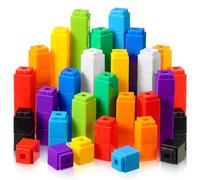 Jenaai 100 Pcs Linking Cubes Plastic Math Cubes Manipulative Counting Blocks STEM Snap Blocks Connecting and Counting for Early Math and Construction, Homeschool Preschool Supplies(Classic)