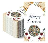 Jenaai 100 Pcs Passover Napkins 13 x 15.8 Inch Disposable Passover Placemats Table Decoration for Pesach Seder Jewish Festival Home Table Bathroom Kitchen Party Supplies