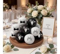 Jenaai 12 Pack Bridegroom Golf Balls Best Men Gifts from Groom Black White Best Men Tie Funny Golf Balls Cute Golfing Lovers Accessories