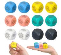 Jenaai 12 Pcs Conversation Ice Breaking Cubes Social Emotional Learning Activities Social Emotional Dice Wood Conversation Cube for Kids Adult Classroom Family Couple (Classic Deeper Talk)