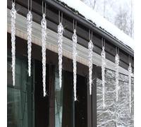 Jenaai 12 Pcs Extra Large Icicle Ornaments 10-12 Inch Acrylic Christmas Tree Crystal Decorations Hanging Twisted Clear Icicle Drop Ornaments for Xmas Holiday New Year Home Decor