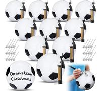 Jenaai 12 Pcs Soccer Ball Bulk with Pump Needle Operation Christmas Blank Autograph Soccer Ball Christian Charity Donation Official Balls for Signing Training Match Birthday Gift (Size 5)