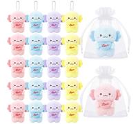 Jenaai 20 Pcs Stuffed Axolotl Keychains 4.7 Inch Kawaii Cute Axolotls Stuffed Animal Bulk Salamander Ornament with Organza Bag for Birthday Christmas Valentine Party Favors Gifts, 4 Colors