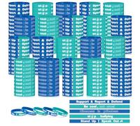 Jenaai 200 Pcs Anti Bullying Wristbands Bulk Against Bullying Silicone Bracelet Bands for Awareness Fundraising, 5 Styles