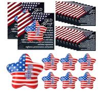 Jenaai 24 Pcs Veterans Day Gifts Bulk USA Flag Star Stress Balls 2 Inch Mini Foam Stress Ball with Old Glory Card for Veteran Soldier Retirement Party Favor Carnival Reward Supplies