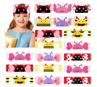 Jenaai 36 Pcs Valentine Love Bug DIY Paper Crown Crafts Color Your Own Crown DIY Classroom Activities for Valentine's Day Event Theme Decoration Party