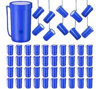 Jenaai 50 Pcs Mini Air Horn 3 Inch Noisemakers for Sporting Events Fun Stadium Loud Noise Maker Blow Horn Noise Whistle with Lanyard for Birthday Party Graduation Celebrations Goodie Bag (Blue)