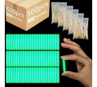 Jenaai 500 Pcs Fishing Glow Sticks Bulk for Bobbers Mini Glow Stick Rod Tip for Fishing Poles Small Glow Sticks for Night Fish Easter Eggs Easter Basket Stuffer(1.5 Inch,Green)