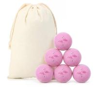 Jenaai 6 Pcs Wool Dryer Balls Bulk for Easter Laundry Basket Cute Organic XL Wool Dryer Laundry Balls Natural Soft Fabric Softener Anti Static Fabric Softener Alternative for Clothes(Pink Flamingo)
