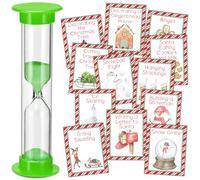 Jenaai Christmas Game Charades Family Game Cards for Holiday Night, Charades Cards and Plastic Sand Time, Fun for Santa Holiday Party Adult(Pattern)