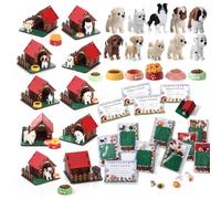 Jenaai DIY Miniature Wooden Dog House Kit, 40 Pcs