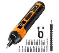 JENABOM Electric Cordless Screwdriver, 3.6V Rechargeable Screwdriver, 5N.m Max Torque, 4-Gear Torque, LED Light,18 Pcs