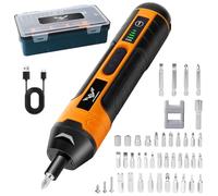 JENABOM Electric Cordless Screwdriver, 3.6V Rechargeable Screwdriver, 5N.m Max Torque, 4-Gear Torque, LED Light, 39 Pcs, Ideal for Daily & Light Industrial Use