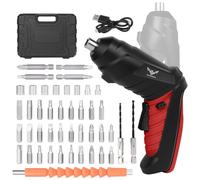JENABOM Electric Screwdriver Cordless, 3.6V Rechargeable Small Screwdriver Set, 3Nm Max Torque, LED Light, Ideal for Electronics Repair, Furniture Assembly&Home DIY, 47Pcs