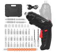 JENABOM Electric Screwdriver Cordless, Electric Screwdriver Kit with 45 Accessories, 3.6V/1300mAh Rechargeable Power Drill Driver, with USB Cable LED Light for Home Office DIY