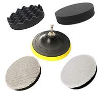 JENABOM Polishing Pads, Car Polishers and Buffers Set Polishing Pads for Drill Professional Wax Paint Clean Polish Compound Sponge Pad Car Polishers Kit with M14 Drill Adapter-125mm 5inch