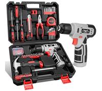 JENABOM Tool Kit: 146-Piece DIY Set with 8V Cordless Drill, Electric Drills & Hand Tools for Home