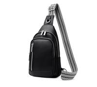 JENAGREEN Waterproof Sling Backpack Crossbody Sling Bag for Women Men, Multipurpose Travel Hiking Adjustable Chest Bag Casual Daypack Fanny Pack,Faux Leather