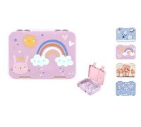 Jenard® Lunch Box, Bento Box, Lunch Box, Vesper Box for Children with Compartments, Leak-Proof, Dishwasher Safe, Child-friendly and BPA-Free, 2 Different Designs (Pink/Pink, Rainbow)