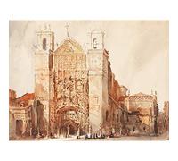 Jenaro Perez Villaamil Kirche des Heiligen Paul Valladolid, großer Kunstdruck auf Leinwand, Premium-Poster, Wandbild