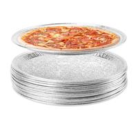 Jenatripom 25 Pack Serving Platters, 30 CM Disposable Aluminium Foil Serving Trays for Party & Buffet, Silver Embossed Foil Serving Dishes/Plates for Vegetable, Fruit, Cake, Cookies