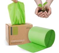 JENCENBIO Compost Bin Liners, 10 Liter, 100 counts Food scrap waste bags with US BPI ASTM D6400 and Europe OK compost HOME Certified